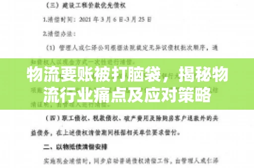 物流要账被打脑袋，揭秘物流行业痛点及应对策略
