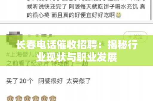 长春电话催收招聘：揭秘行业现状与职业发展